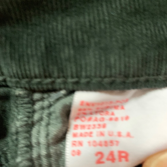AG The Angel fit Green Jean Cords - size 24 - Picture 5 of 6
